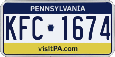 PA license plate KFC1674