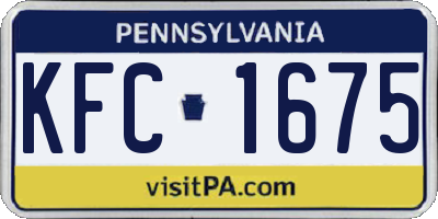 PA license plate KFC1675