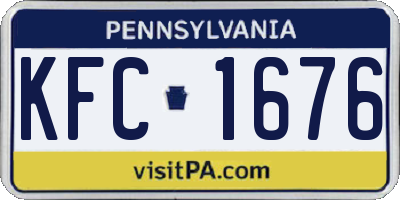 PA license plate KFC1676
