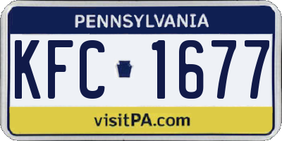 PA license plate KFC1677