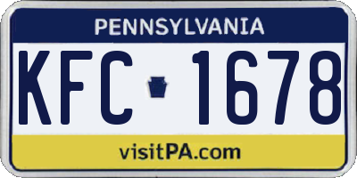 PA license plate KFC1678