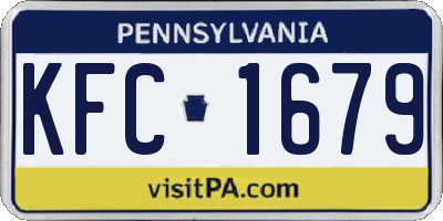 PA license plate KFC1679