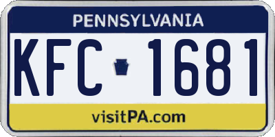 PA license plate KFC1681