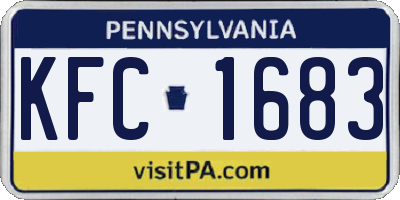 PA license plate KFC1683