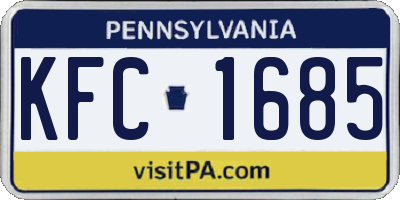 PA license plate KFC1685
