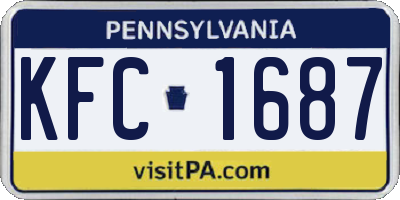 PA license plate KFC1687