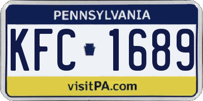 PA license plate KFC1689