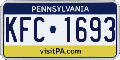 PA license plate KFC1693