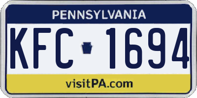 PA license plate KFC1694