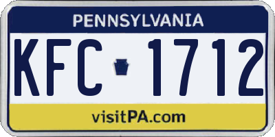 PA license plate KFC1712