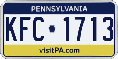 PA license plate KFC1713