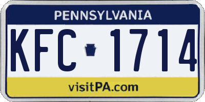 PA license plate KFC1714