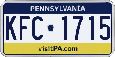 PA license plate KFC1715