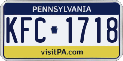 PA license plate KFC1718