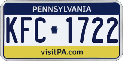 PA license plate KFC1722