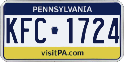 PA license plate KFC1724
