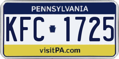 PA license plate KFC1725