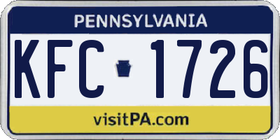 PA license plate KFC1726