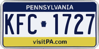 PA license plate KFC1727