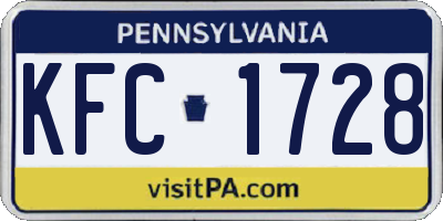 PA license plate KFC1728