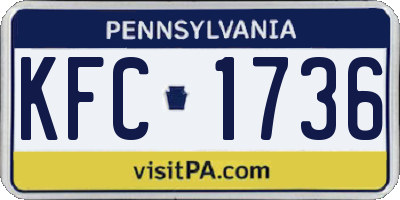 PA license plate KFC1736