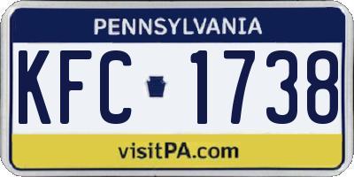PA license plate KFC1738