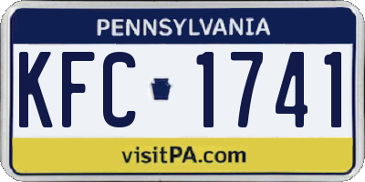 PA license plate KFC1741