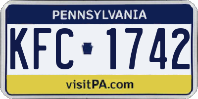 PA license plate KFC1742