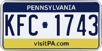 PA license plate KFC1743