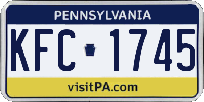 PA license plate KFC1745