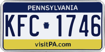 PA license plate KFC1746