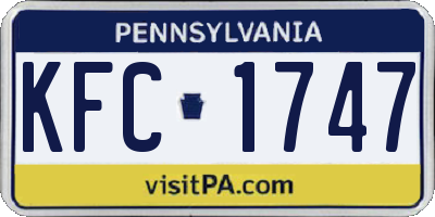 PA license plate KFC1747