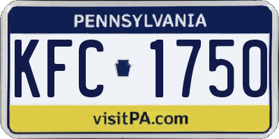 PA license plate KFC1750