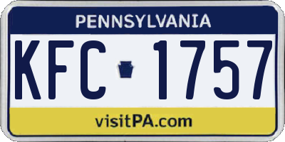 PA license plate KFC1757