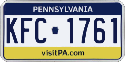PA license plate KFC1761