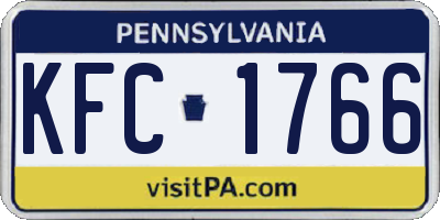 PA license plate KFC1766