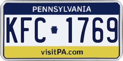 PA license plate KFC1769