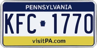PA license plate KFC1770