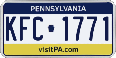 PA license plate KFC1771