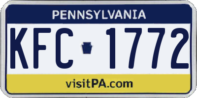 PA license plate KFC1772