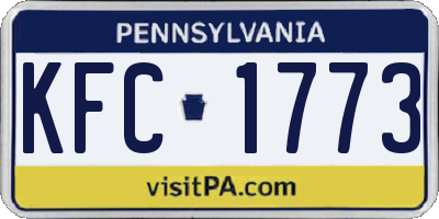 PA license plate KFC1773