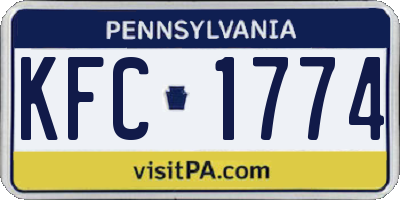 PA license plate KFC1774