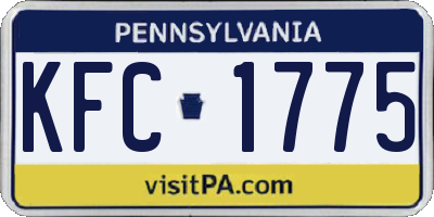 PA license plate KFC1775