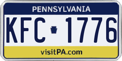 PA license plate KFC1776