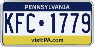 PA license plate KFC1779