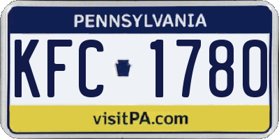PA license plate KFC1780