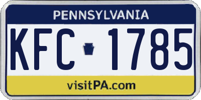 PA license plate KFC1785