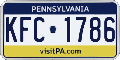 PA license plate KFC1786