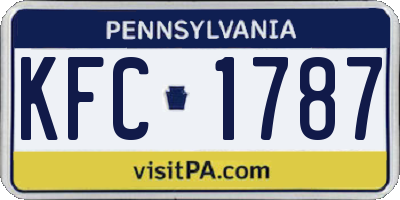 PA license plate KFC1787