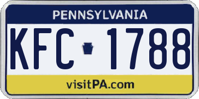PA license plate KFC1788